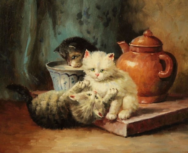Картина "Три котенка" Цена: 6500 руб. Размер: 25 x 20 см.