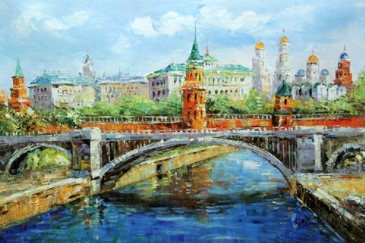 Картина "У Кремля" Цена: 15500 руб. Размер: 90 x 60 см.