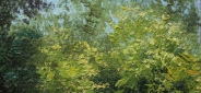 Картина "Украинский пейзаж с хатами" Цена: 9800 руб. Размер: 50 x 70 см. Увеличенный фрагмент.