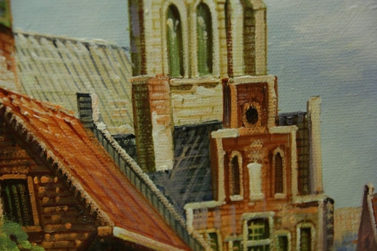 Картина "Улочка Голландии" Цена: 9200 руб. Размер: 50 x 60 см. Увеличенный фрагмент.