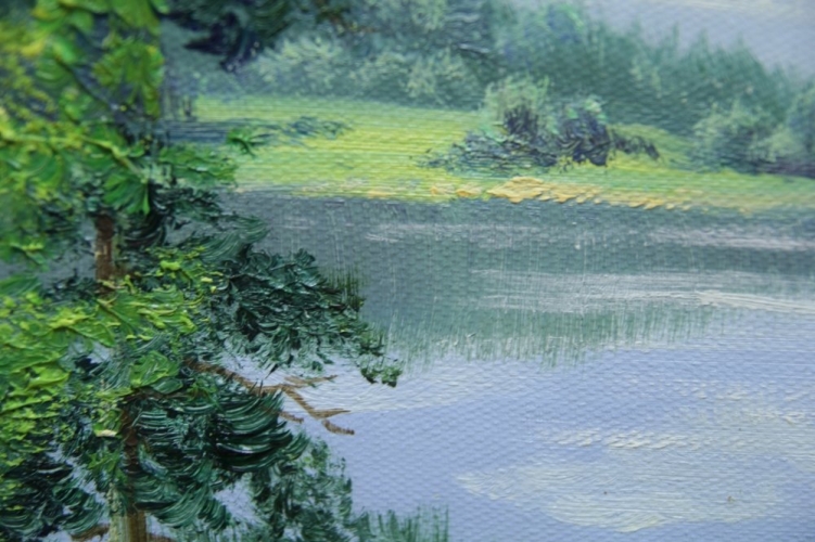 Картина "В лесу" Цена: 5500 руб. Размер: 40 x 30 см. Увеличенный фрагмент.