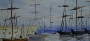 Картина "В порту" Цена: 5000 руб. Размер: 25 x 20 см. Увеличенный фрагмент.