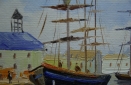 Картина "В порту" Цена: 4500 руб. Размер: 25 x 20 см. Увеличенный фрагмент.