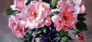 Картина "Ваза с розами" Цена: 6000 руб. Размер: 25 x 20 см.