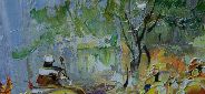 Картина "Вечер в Париже" Цена: 15400 руб. Размер: 120 x 60 см. Увеличенный фрагмент.