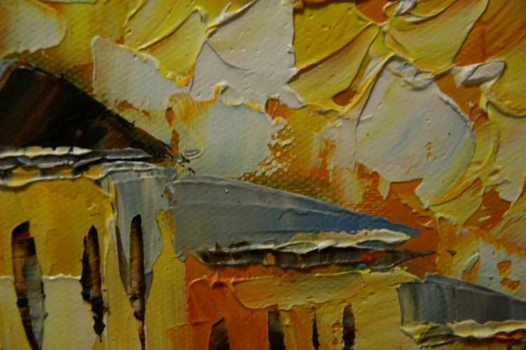 Картина "Вечер в Питере" Цена: 5400 руб. Размер: 60 x 50 см. Увеличенный фрагмент.