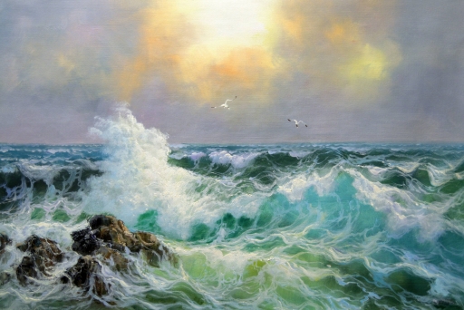 Картина "Вечернее море" Цена: 13900 руб. Размер: 90 x 60 см.