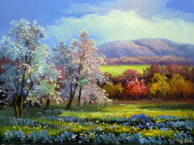 Картина "Весенние краски" Цена: 5500 руб. Размер: 40 x 30 см.