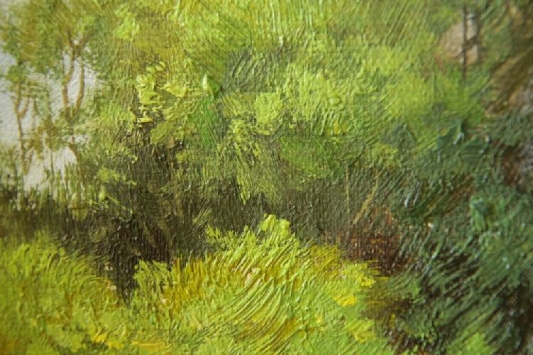 Репродукция картины "Весенний пейзаж" Кондратенко Цена: 8000 руб. Размер: 70 x 50 см. Увеличенный фрагмент.