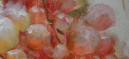 Картина маслом "Виноград и бабочка" Цена: 13000 руб. Размер: 60 x 90 см. Увеличенный фрагмент.