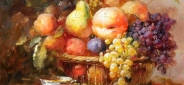 Картина "Виноград и персики" Цена: 8500 руб. Размер: 50 x 60 см.