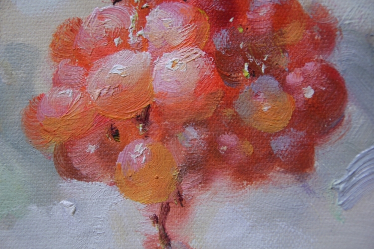 Картина "Виноградная гроздь" Цена: 5000 руб. Размер: 30 x 40 см. Увеличенный фрагмент.