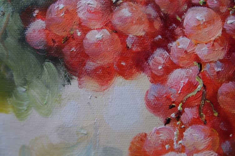 Картина "Виноградная гроздь" Цена: 5000 руб. Размер: 30 x 40 см. Увеличенный фрагмент.