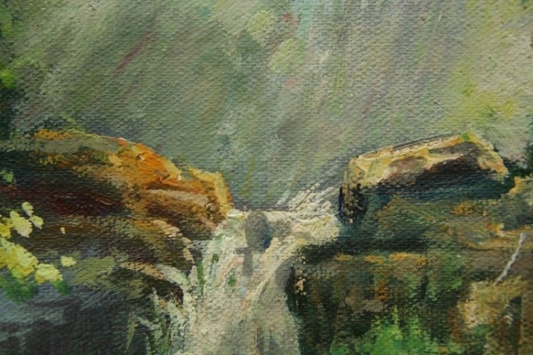 Картина "Водопад" Цена: 4500 руб. Размер: 50 x 60 см. Увеличенный фрагмент.
