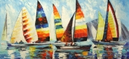 Картина маслом "Яхт-клуб" Цена: 12000 руб. Размер: 120 x 60 см.