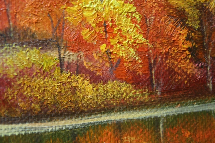 Картина  "Яркая осень" Цена: 7500 руб. Размер: 50 x 40 см. Увеличенный фрагмент.