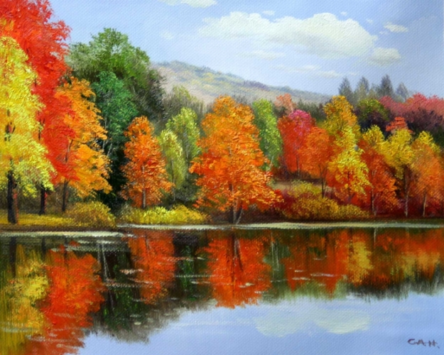Картина  "Яркая осень" Цена: 7500 руб. Размер: 50 x 40 см.