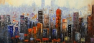 Картина "Яркий город" Цена: 18500 руб. Размер: 100 x 100 см.