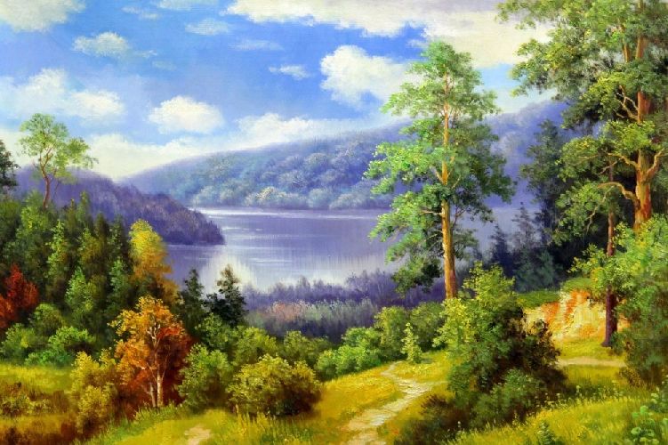 Картина "Яркий летний пейзаж" Цена: 14500 руб. Размер: 90 x 60 см.