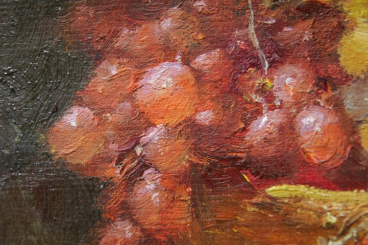 Картина маслом "Южные фрукты" Цена: 5000 руб. Размер: 40 x 30 см. Увеличенный фрагмент.