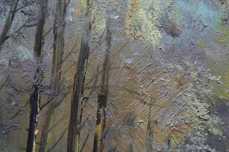 Картина "Зима" Цена: 8500 руб. Размер: 70 x 50 см. Увеличенный фрагмент.