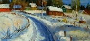 Картина "Зима в деревне" Цена: 6300 руб. Размер: 25 x 20 см.