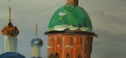 Картина "Зимние купола" Цена: 23000 руб. Размер: 60 x 50 см. Увеличенный фрагмент.