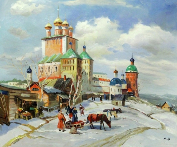 Картина "Зимние купола" Цена: 23000 руб. Размер: 60 x 50 см.
