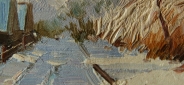Картина "Зимняя дорога" Цена: 5500 руб. Размер: 25 x 20 см. Увеличенный фрагмент.