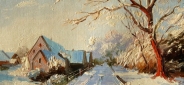 Картина "Зимняя дорога" Цена: 5500 руб. Размер: 25 x 20 см.
