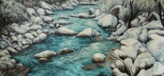 Картина "Зимняя река" Цена: 9400 руб. Размер: 90 x 60 см.