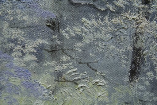 Картина "Зимой" Цена: 13500 руб. Размер: 90 x 60 см. Увеличенный фрагмент.