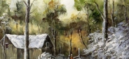 Картина "Зимой в деревне" Цена: 6500 руб. Размер: 50 x 60 см.